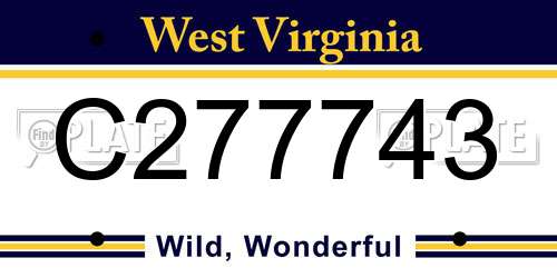 C277743 West Virginia License Plate