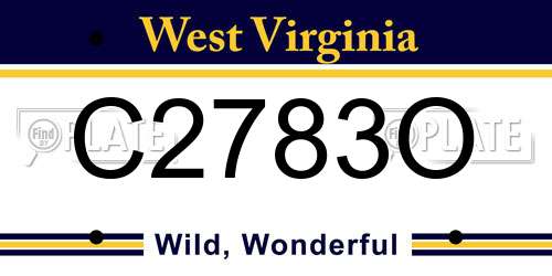C2783O West Virginia License Plate