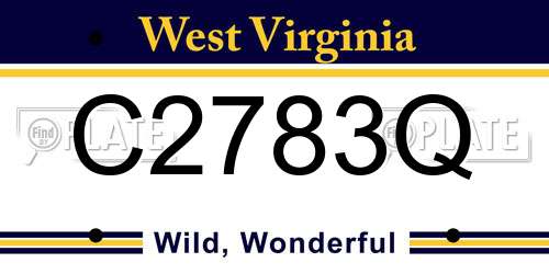 C2783Q West Virginia License Plate