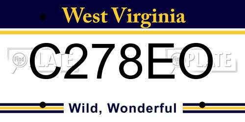 C278EO West Virginia License Plate