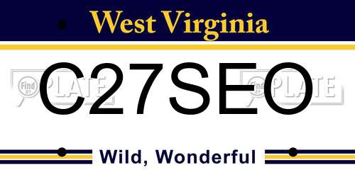 C27SEO West Virginia License Plate