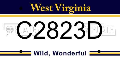C2823D West Virginia License Plate