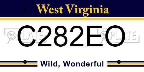 C282EO West Virginia License Plate