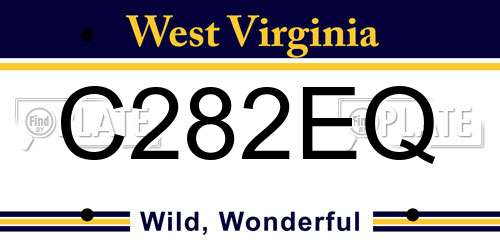 C282EQ West Virginia License Plate