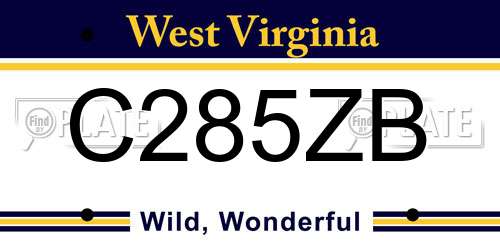 C285ZB West Virginia License Plate