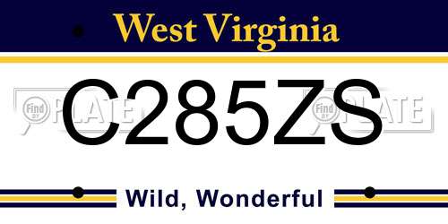 C285ZS West Virginia License Plate