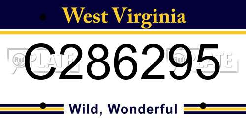 C286295 West Virginia License Plate