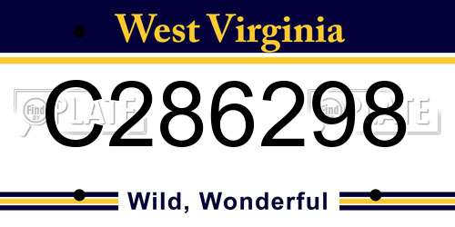C286298 West Virginia License Plate