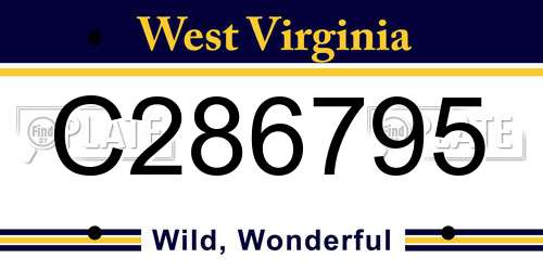 C286795 West Virginia License Plate