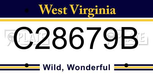 C28679B West Virginia License Plate