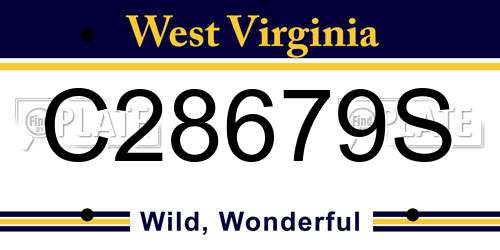 C28679S West Virginia License Plate