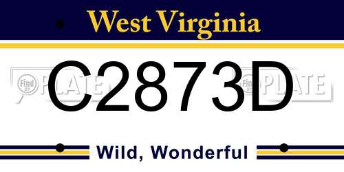 C2873D West Virginia License Plate