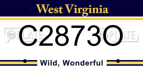 C2873O West Virginia License Plate