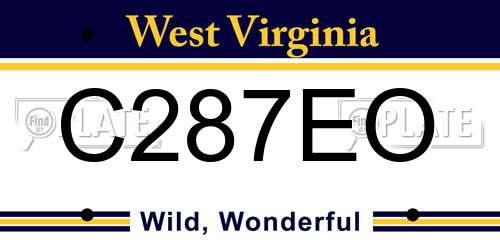 C287EO West Virginia License Plate