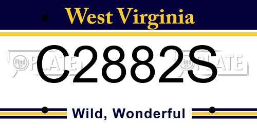 C2882S West Virginia License Plate