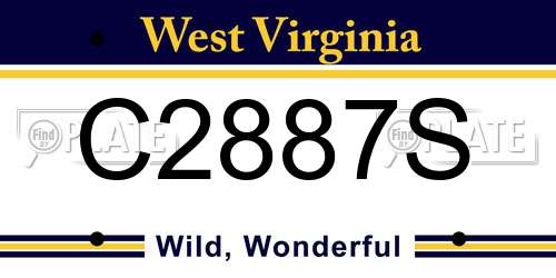 C2887S West Virginia License Plate