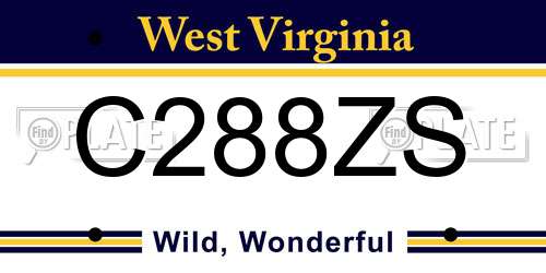 C288ZS West Virginia License Plate