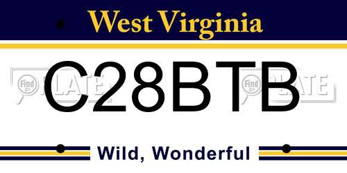 C28BTB West Virginia License Plate