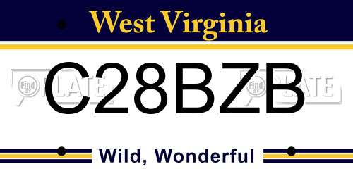 C28BZB West Virginia License Plate