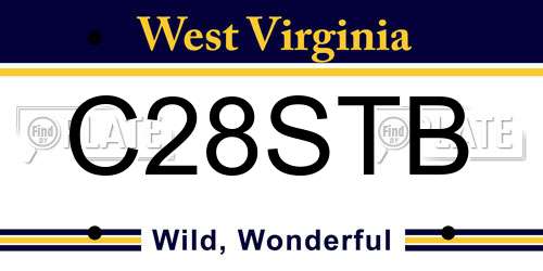 C28STB West Virginia License Plate