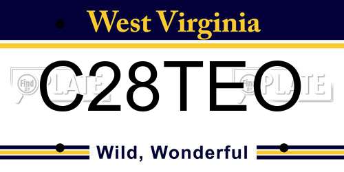 C28TEO West Virginia License Plate
