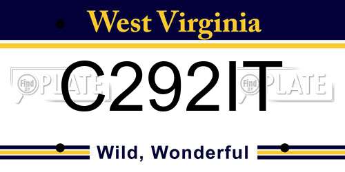 C292IT West Virginia License Plate