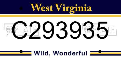 C293935 West Virginia License Plate