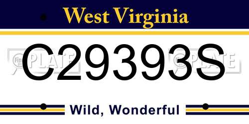 C29393S West Virginia License Plate