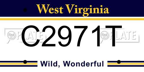 C2971T West Virginia License Plate