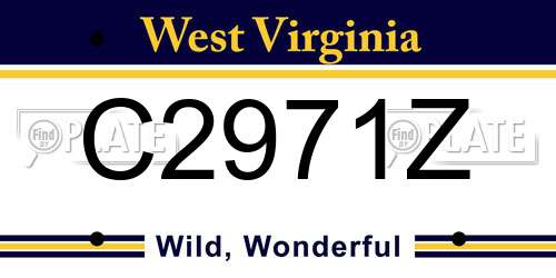 C2971Z West Virginia License Plate