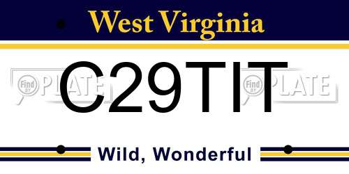 C29TIT West Virginia License Plate