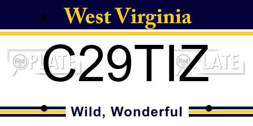 C29TIZ West Virginia License Plate