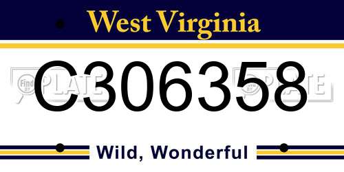 C306358 West Virginia License Plate