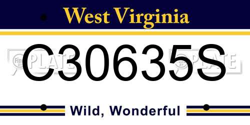C30635S West Virginia License Plate