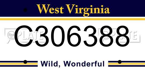 C306388 West Virginia License Plate