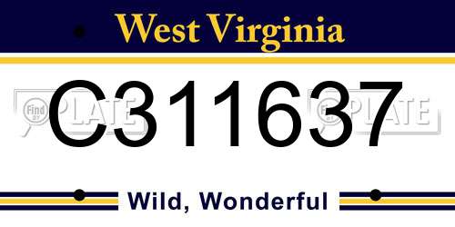 C311637 West Virginia License Plate