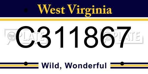 C311867 West Virginia License Plate