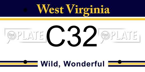 C32 West Virginia License Plate