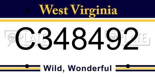 C348492 West Virginia License Plate