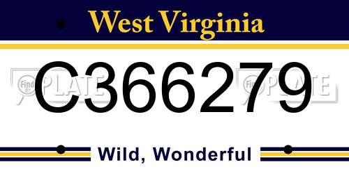 C366279 West Virginia License Plate