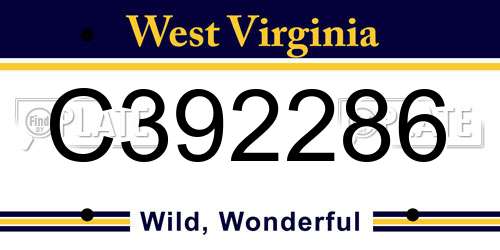 C392286 West Virginia License Plate