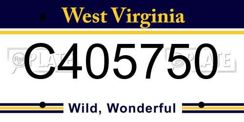 C405750 West Virginia License Plate