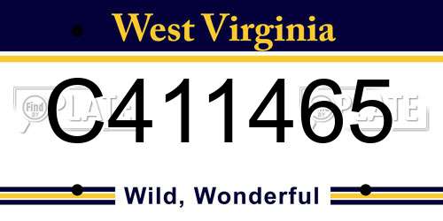 C411465 West Virginia License Plate