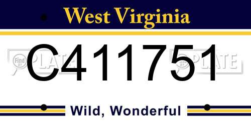 C411751 West Virginia License Plate