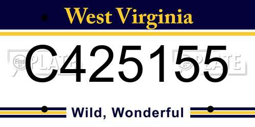 C425155 West Virginia License Plate