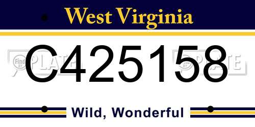 C425158 West Virginia License Plate