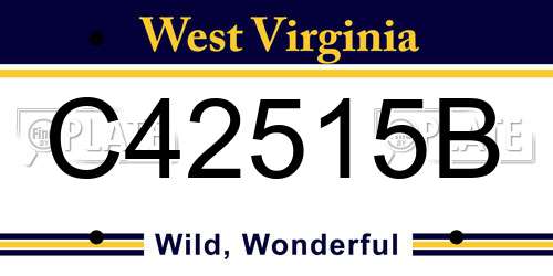 C42515B West Virginia License Plate