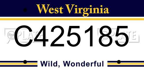 C425185 West Virginia License Plate