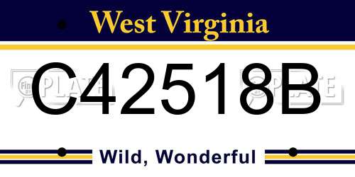 C42518B West Virginia License Plate