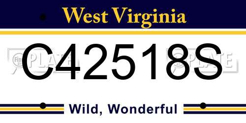 C42518S West Virginia License Plate